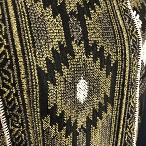 Johnny Was black army green cream embroidered dress size 1X - Picture 6 of 14